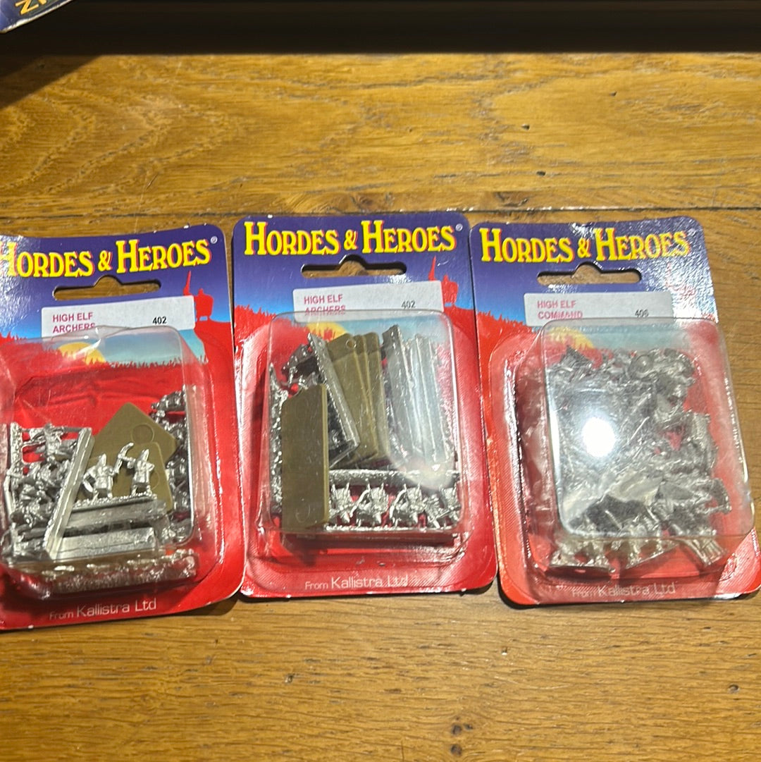 Warmaster Proxy high elf Hordes and Heroes blisters x3 high elf archers (x2) and high elf command