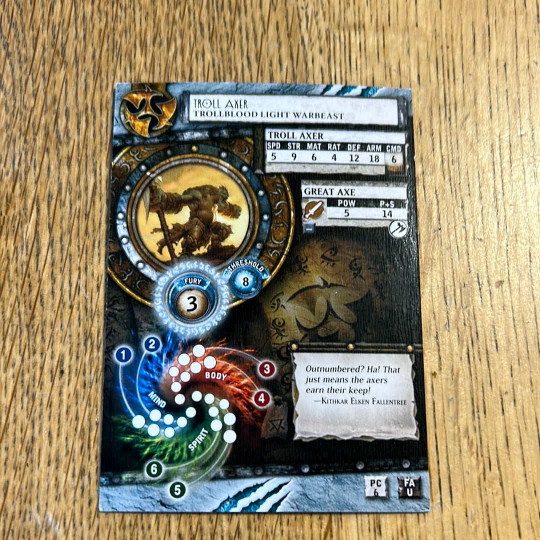 Hordes Trollbloods Troll Axer miniature in opened box