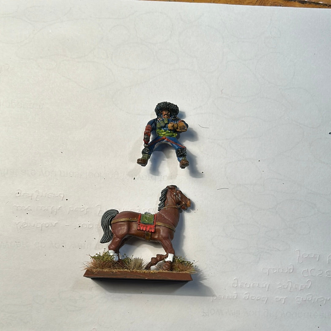 Warhammer 40k Imperial Guard Attilan Rough rider missing lance arm and has replacement plastic imperial guard bolt pistol arm