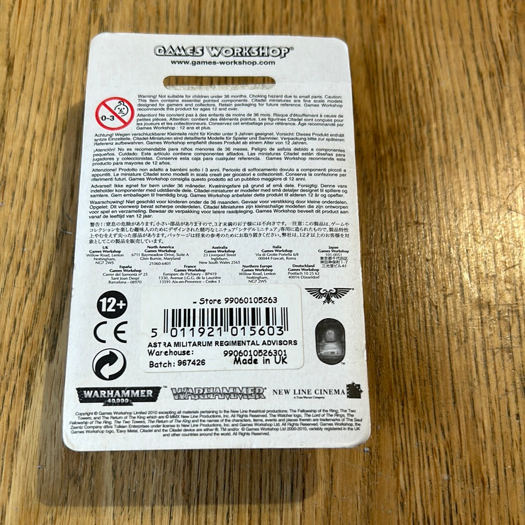 A7 WARHAMMER ASTRA MILITARUM ARMY - REGIMENTAL ADVISORS sealed blister 3