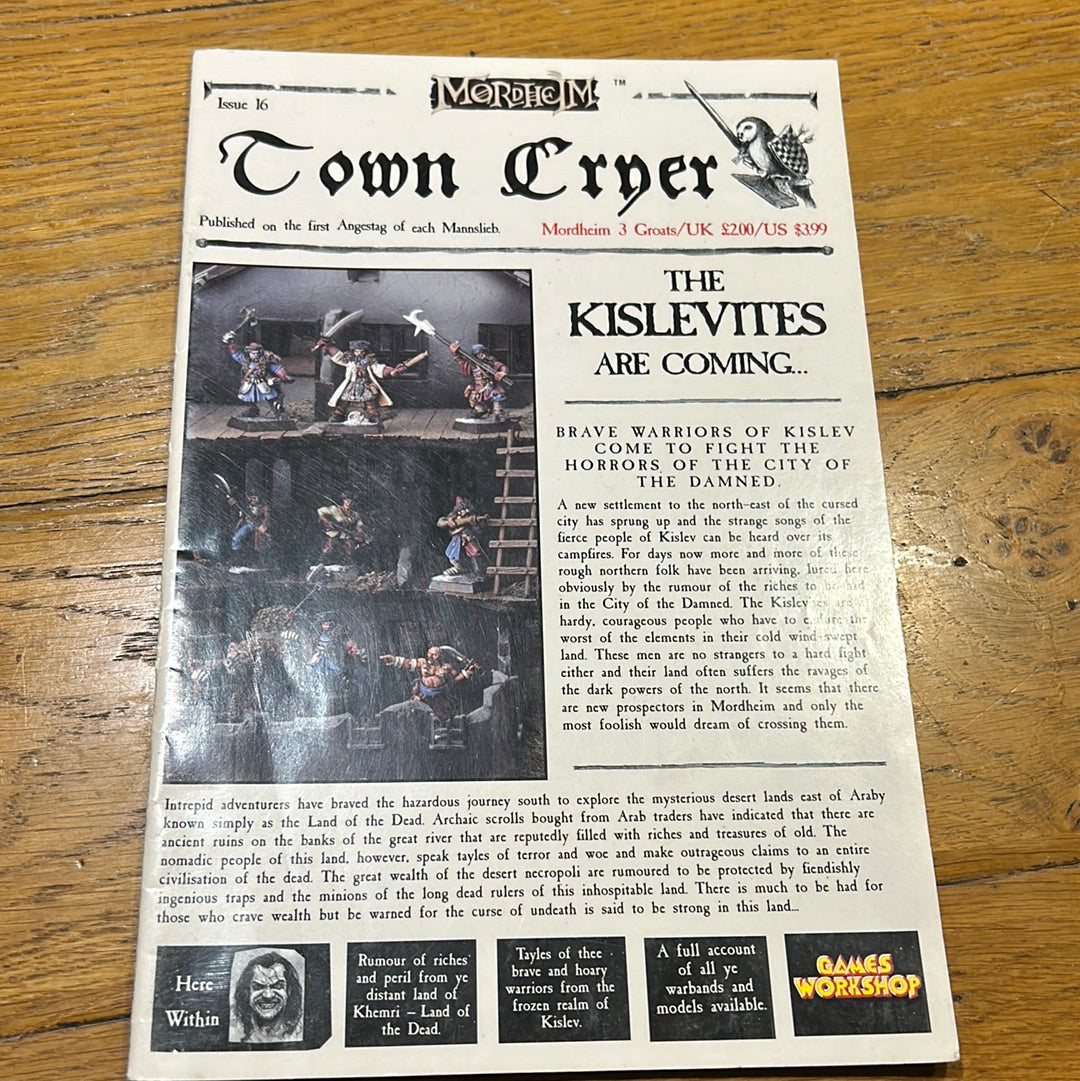 GW Warhammer MORDHEIM Town Cryer Issue 16 The Kislevites are Coming... & Khemri (only mild wear, slight hint of smoke but not strong).