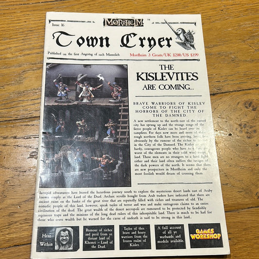 GW Warhammer MORDHEIM Town Cryer Issue 16 The Kislevites are Coming... & Khemri (only mild wear, slight hint of smoke but not strong).
