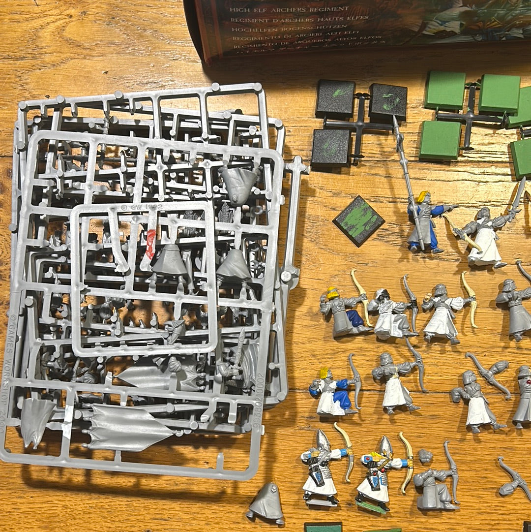 Warhammer fantasy old world High Elves Archers Regiment with Box 20 bowmen (16 from box and 4 fourth edition ones)