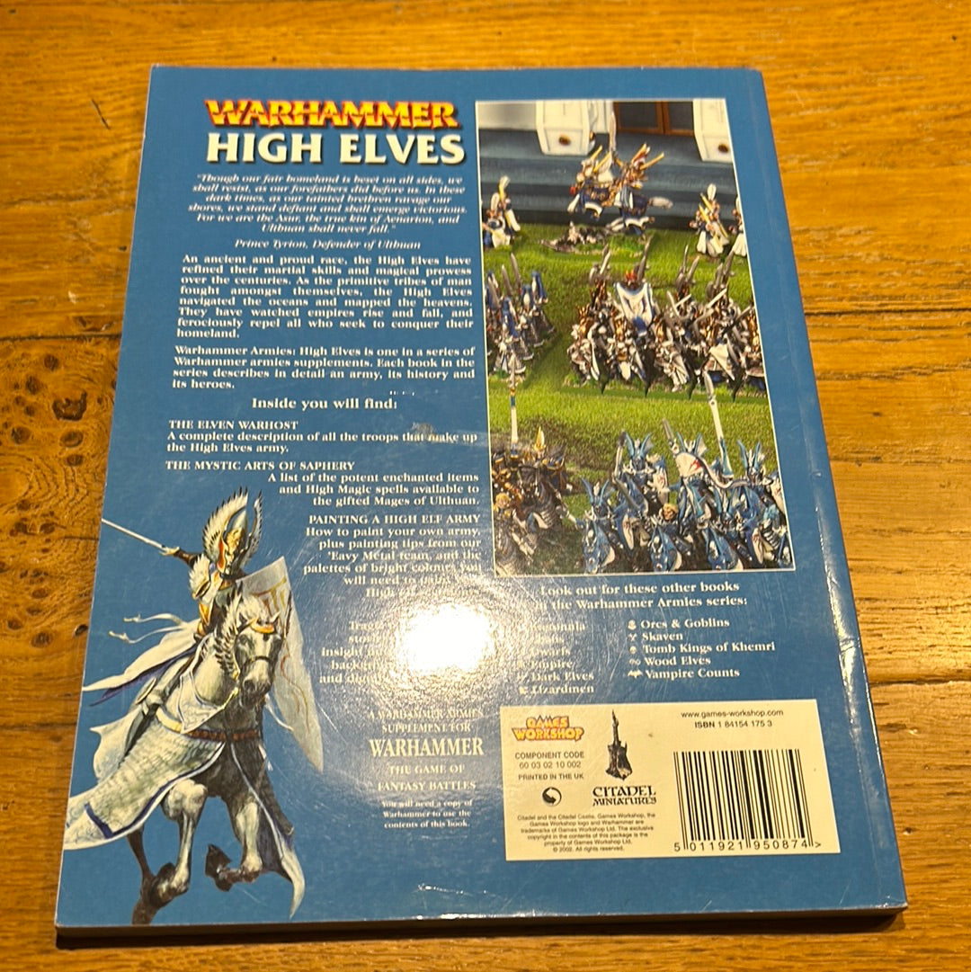 High Elves Army Rule Book Warhammer Fantasy Battle 6th Edition Games Workshop
