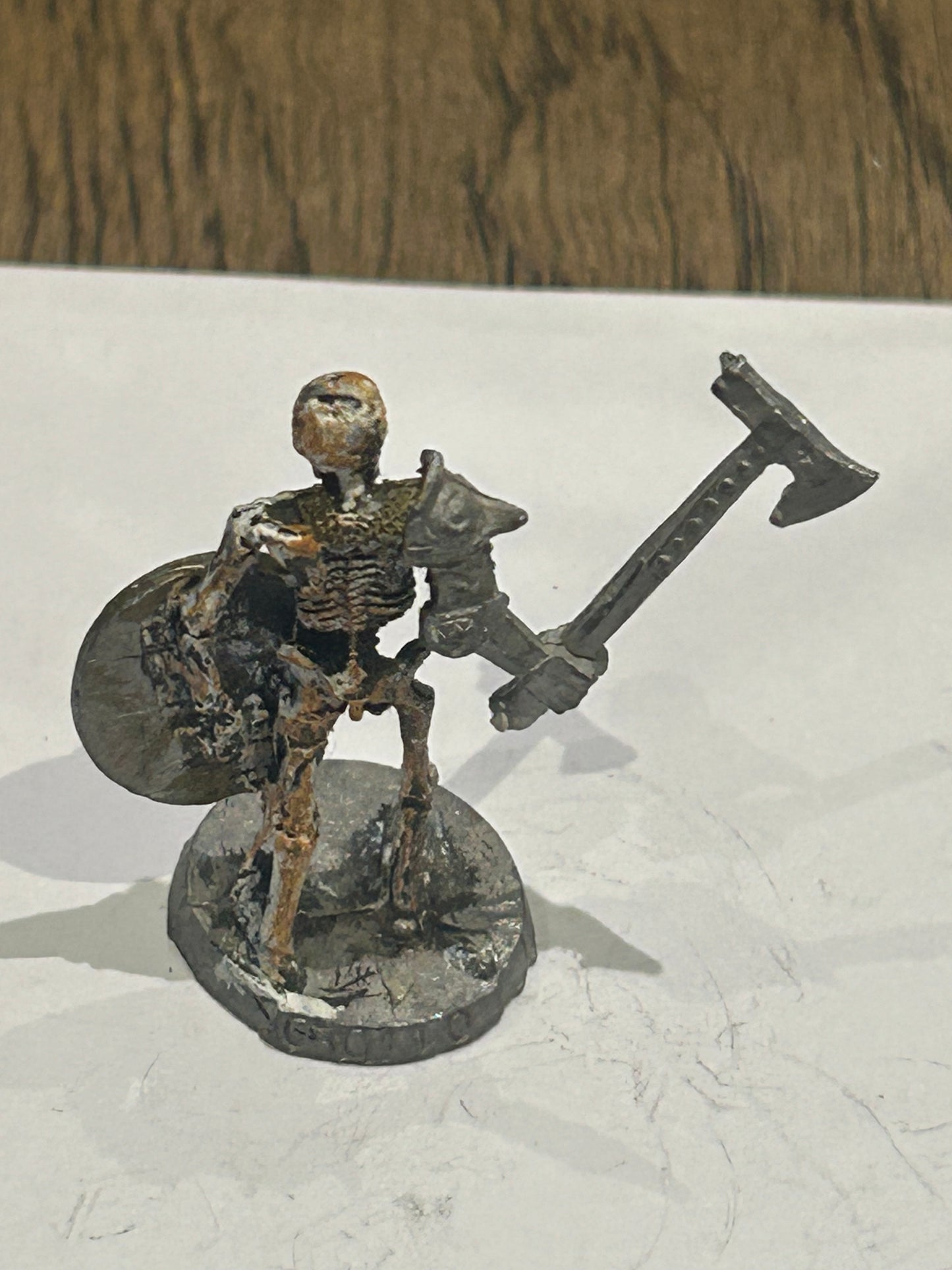 Undead Skeleton warrior with axe and shield - Ral Partha - Metal - D&D