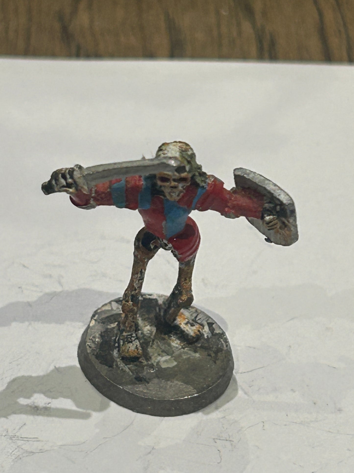 Undead Skeleton warrior with sword and shield - Ral Partha - Metal - D&D