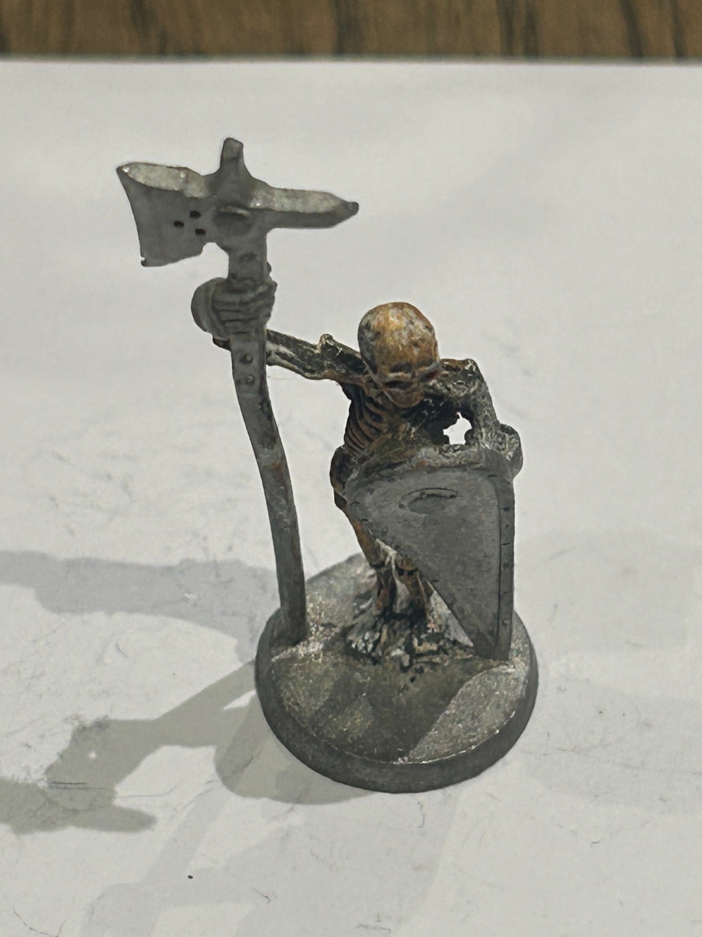 Undead Skeleton warrior with halberd and shield - Ral Partha - Metal - D&D