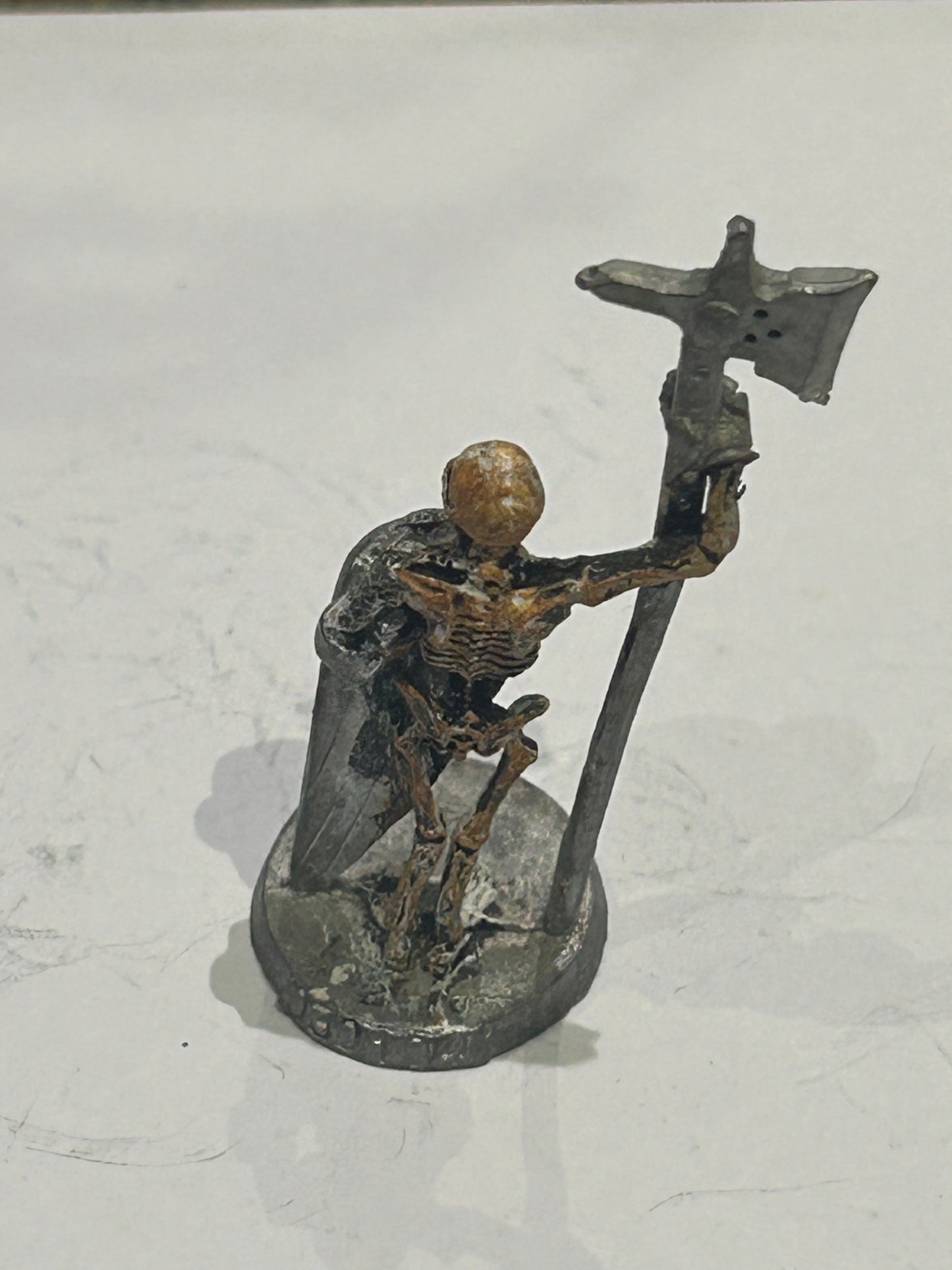 Undead Skeleton warrior with halberd and shield - Ral Partha - Metal - D&D