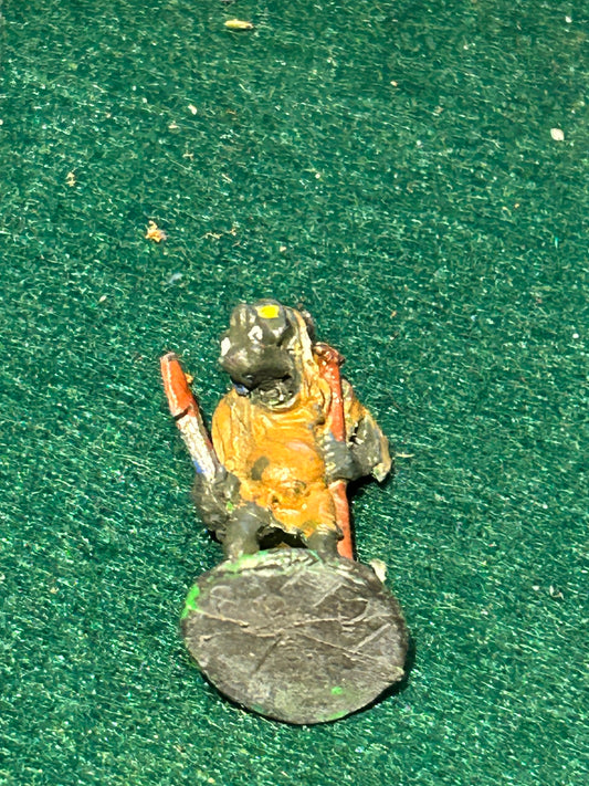 Citadel - Pre Slotta - Warhammer - C15  Orc Warrior -  with sword and spear 1984 (spear tip has broken off)