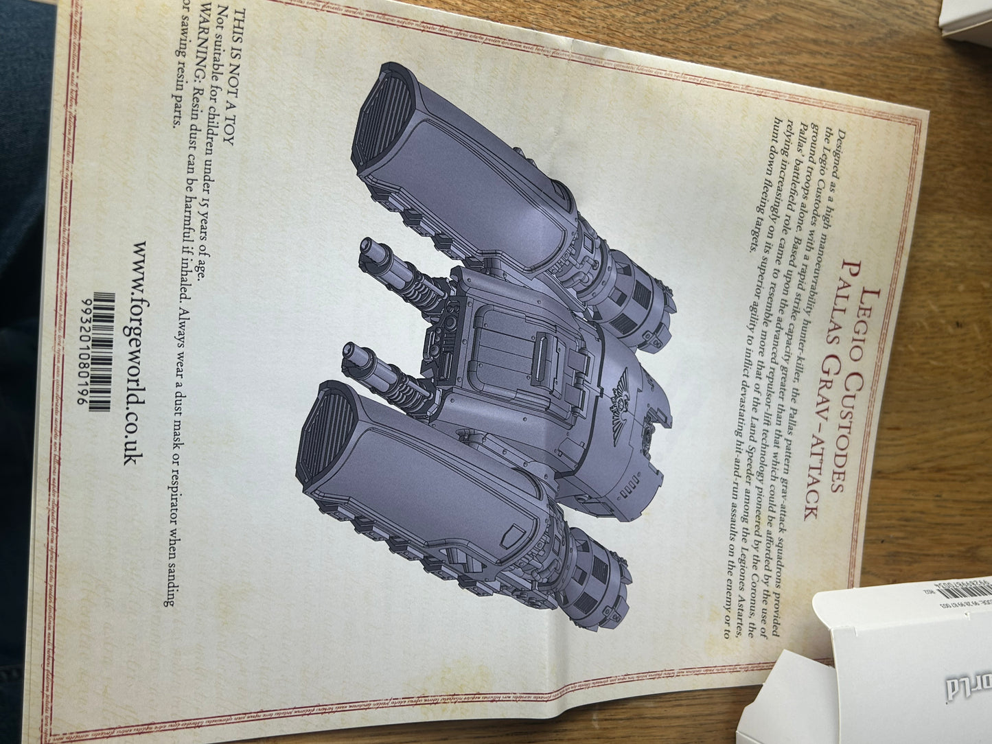 Legio Custodes Pallas Grav-attack forge world Horus heresy or warhammer 40k