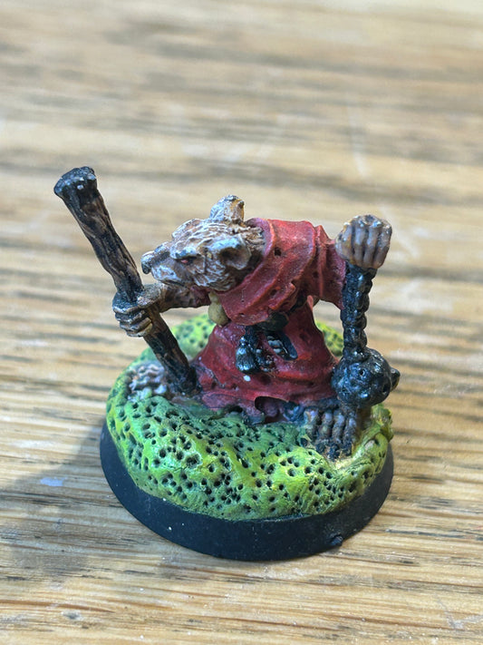 Vintage Warhammer Skaven 'Plague Censer Bearer w. Staff' C22 1980s Metal