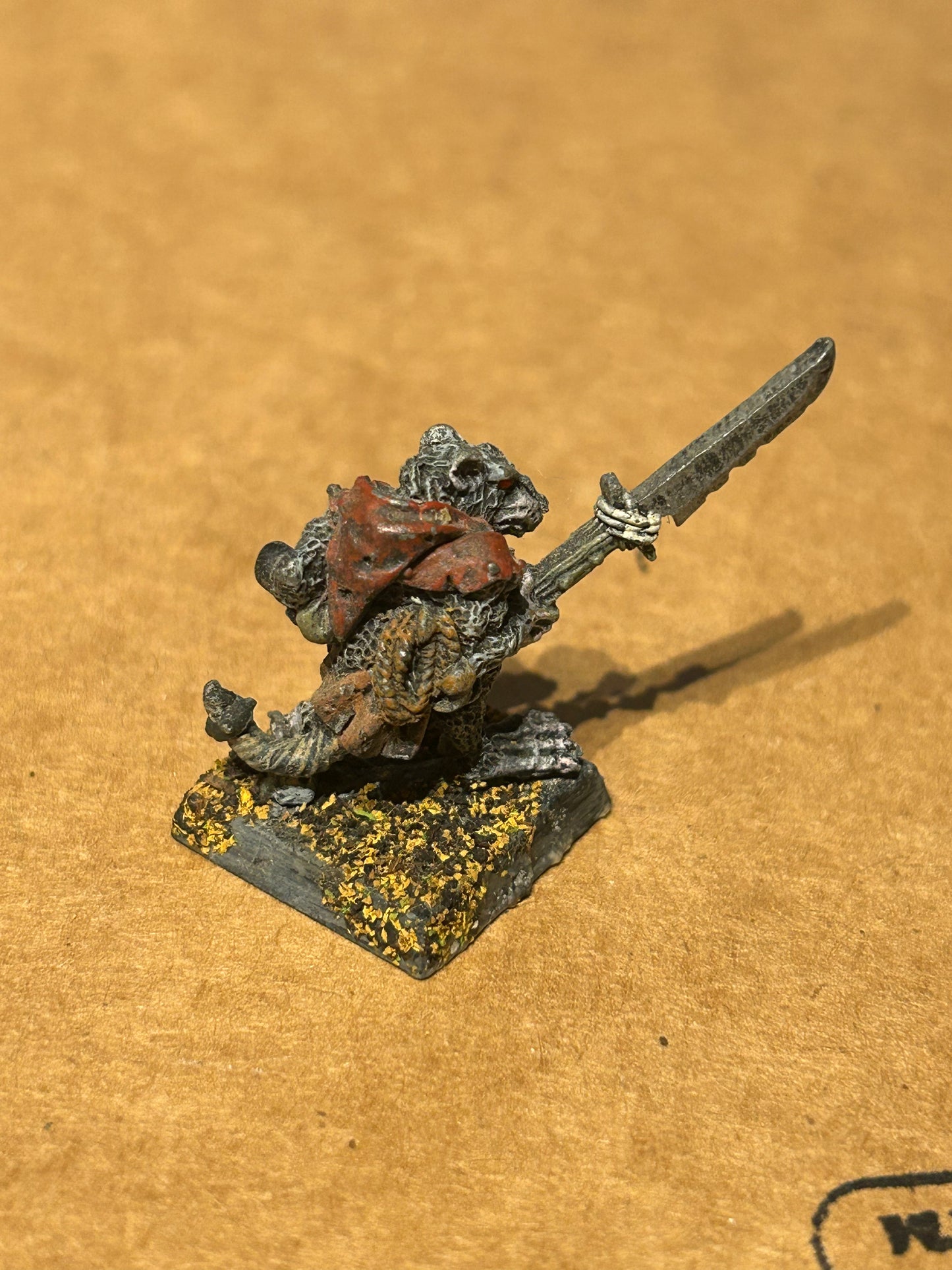 Vintage Warhammer Skaven 'Throtl, Clan Rat w. Halberd 6' C47 1980s Metal