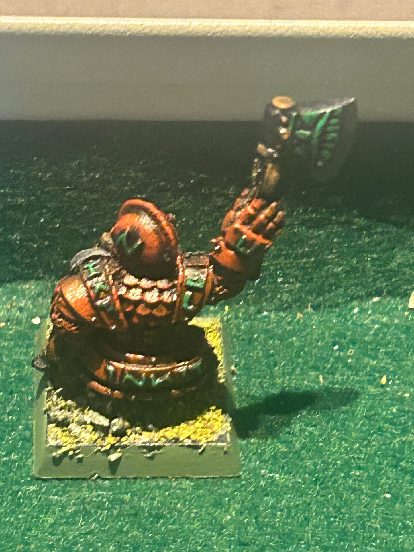 Warhammer fantasy dwarf iron breaker converted dual axes (used to be a standard bearer) old world metal