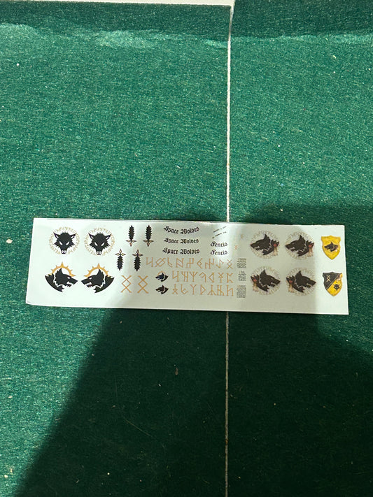 Space wolf transfer sheet warhammer 40k