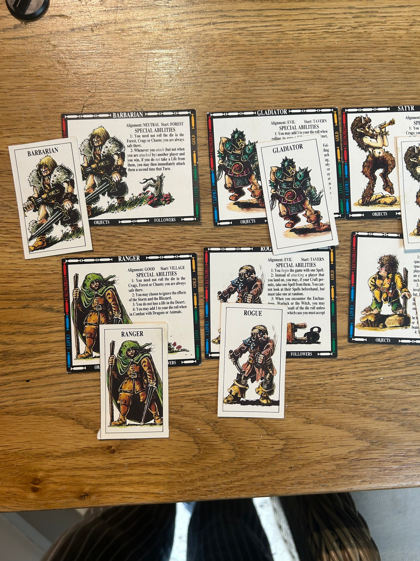 Talisman second edition (near complete but missing rules and two out of 40 blue tokens) come with 14 extra character cards and info sheets, 36 extra adventure cards and 6 extra spell cards all shown in the last few photos