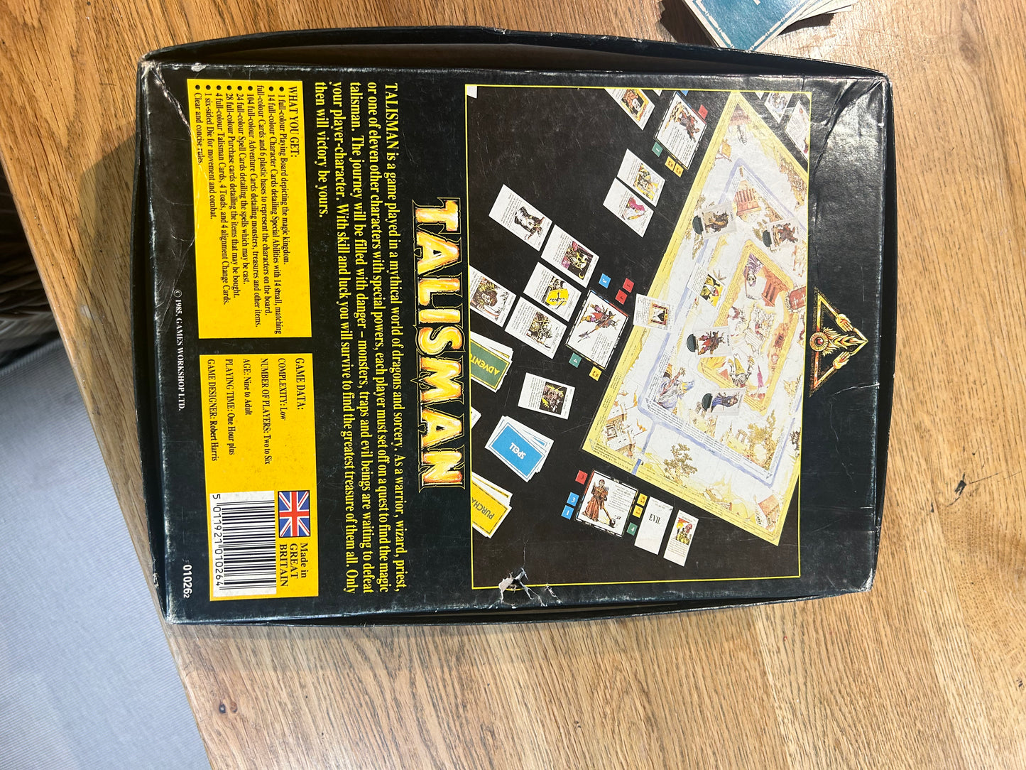Talisman second edition (near complete but missing rules and two out of 40 blue tokens) come with 14 extra character cards and info sheets, 36 extra adventure cards and 6 extra spell cards all shown in the last few photos