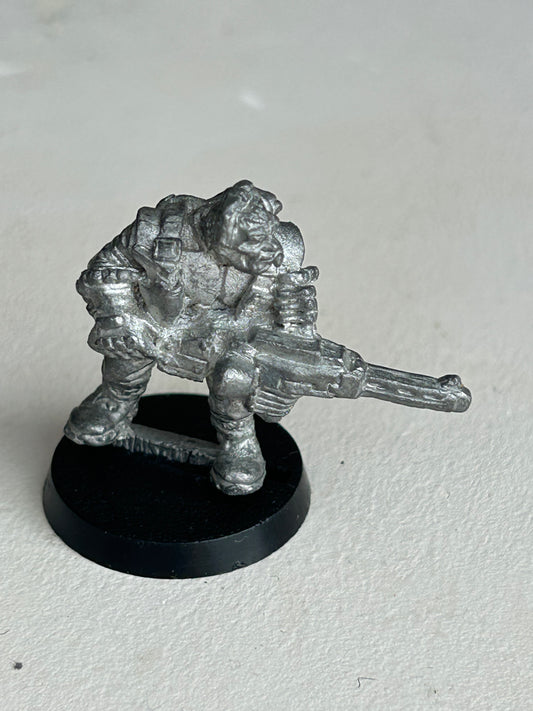 Warhammer 40k MERCENARY CHAINSAW WARRIOR w. REAPER GUN Metal Citadel 80s RT