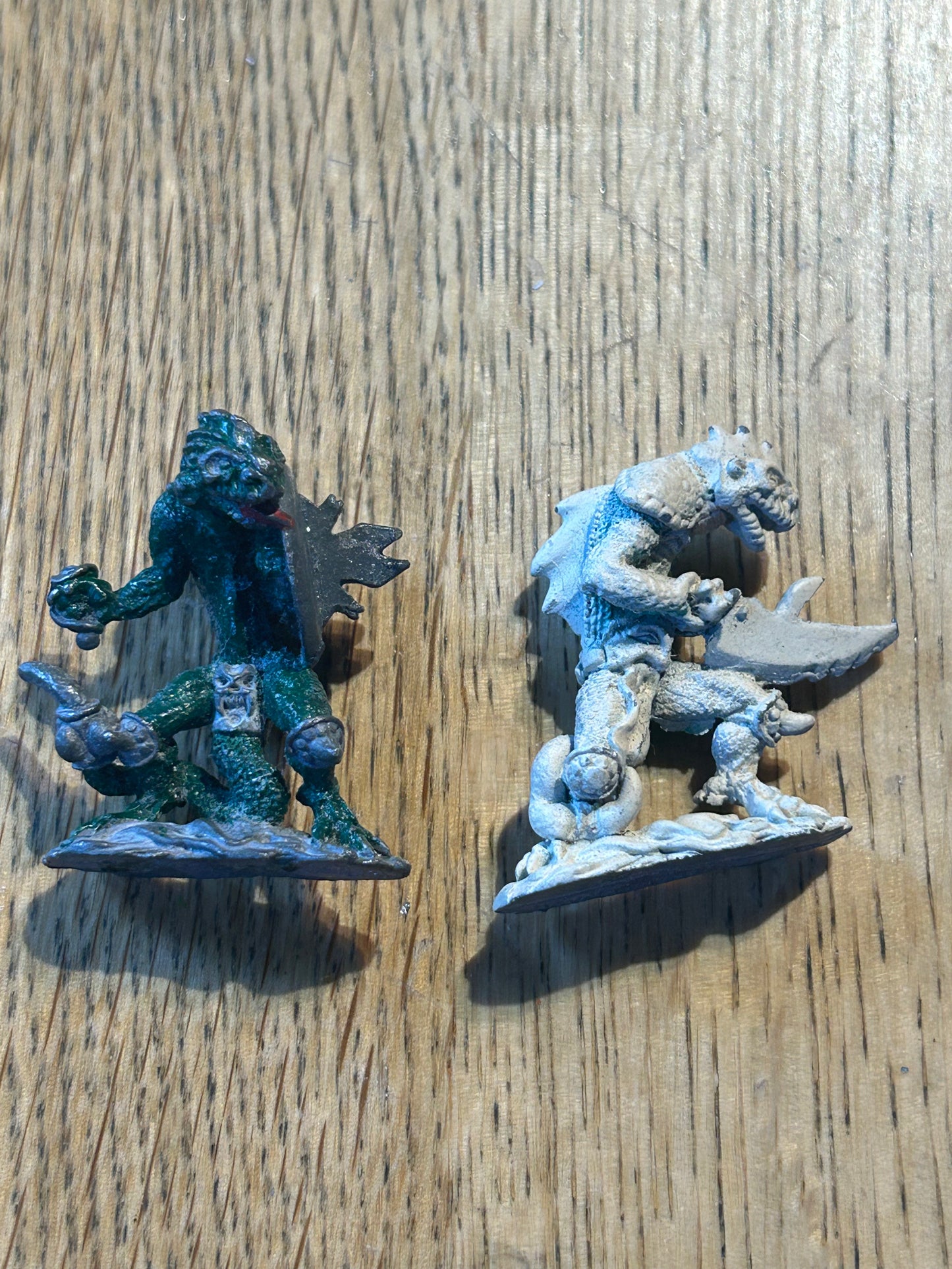 Grenadier Lizardmen Lizardman 28 Miniature Fantasy Lords Metal Figures M264 x2 (one has a broken weapon)