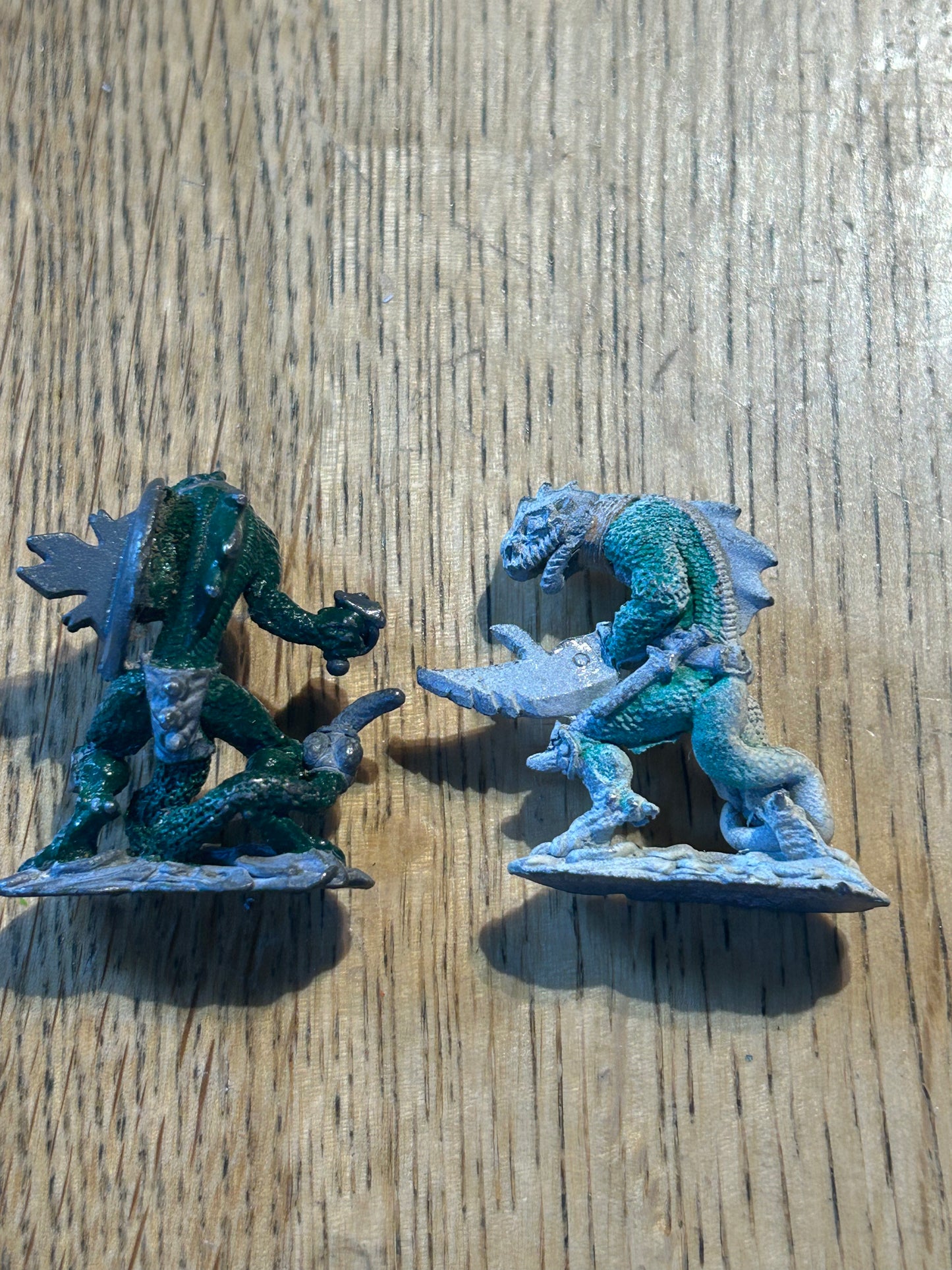 Grenadier Lizardmen Lizardman 28 Miniature Fantasy Lords Metal Figures M264 x2 (one has a broken weapon)