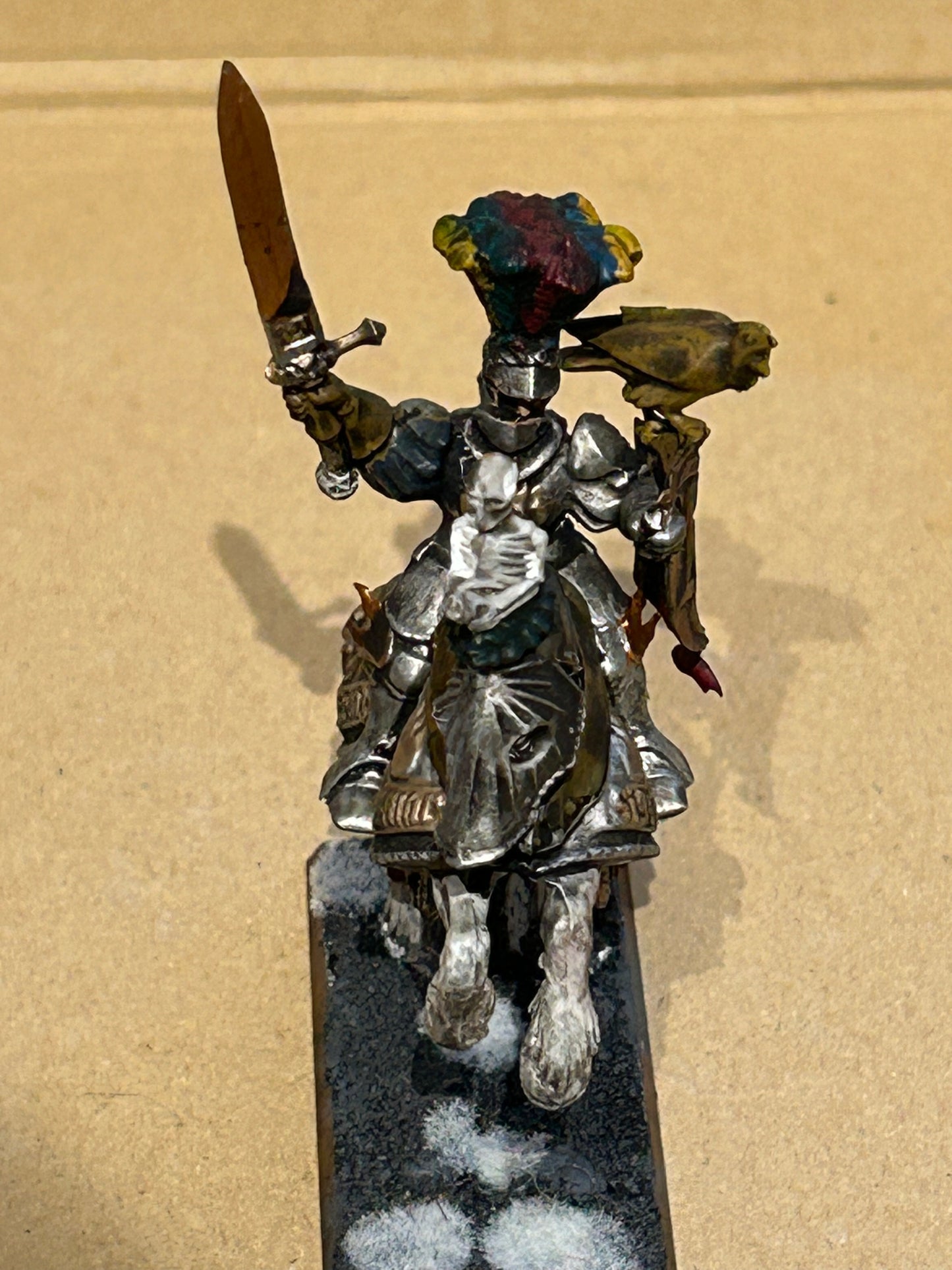 Warhammer fantasy empire mounted general (part of the sword guard is broken and the sword is bent)