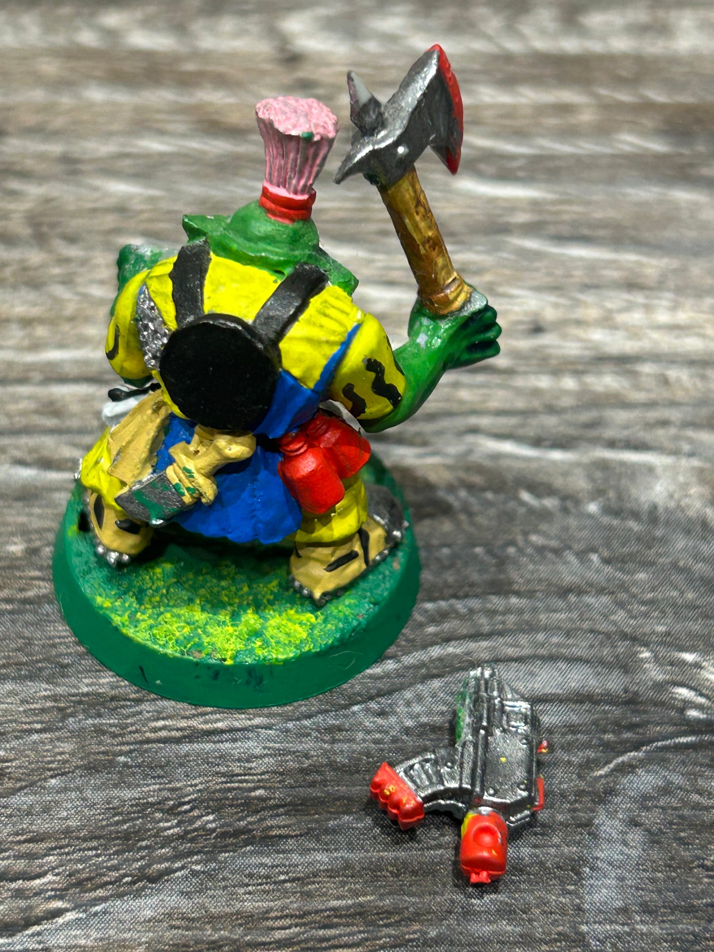 Warhammer 40k Rogue Trader Space Ork boy with bolt pistol and axe