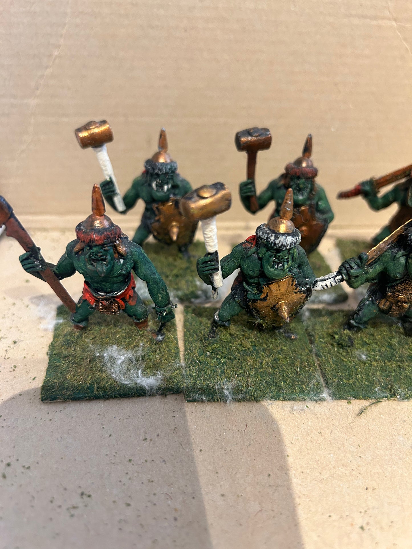 Warhammer fantasy proxy ogres or giant orcs x 7 (same size as classic jes Goodwin ogres)