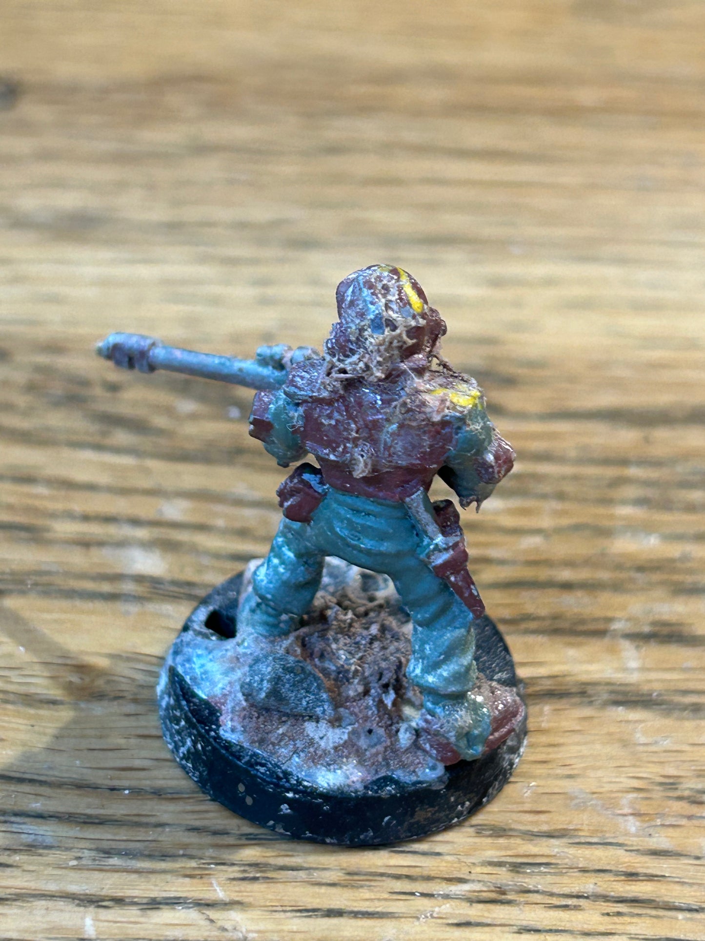 Rogue Trader Warhammer 40k imperial guard trooper (has some old basing stuff stuck on that needs removing)