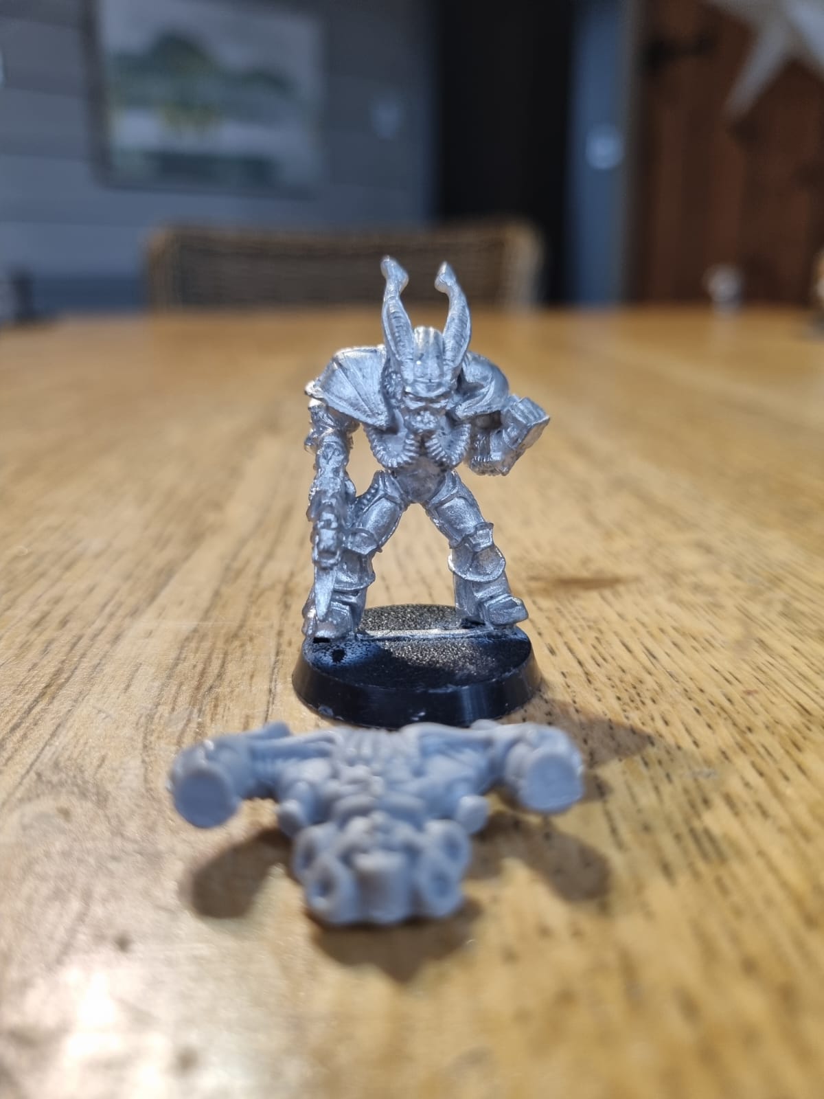 Warhammer 40k Rogue Trader Chaos Renegades Khorne World Eaters Bloodletter Metal - Metal with back pack