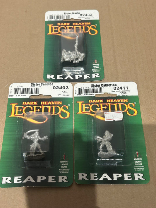 Reaper miniatures dark heaven legends sisters candice, Catherine and Marie