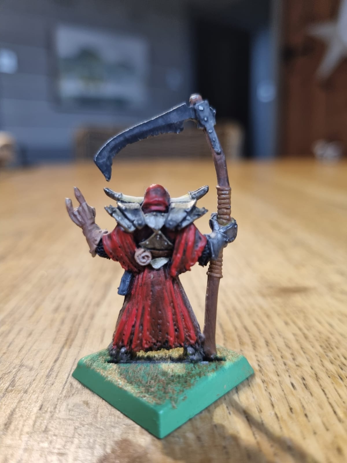 Citadel Warhammer fantasy Realm Of Chaos Warrior Champion w/ Scythe 80s Citadel Metal