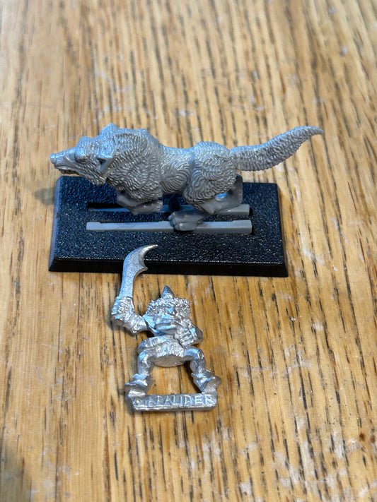 Warhammer fantasy marauder miniatures goblin wolf rider with sword