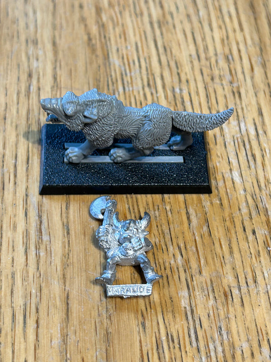 Warhammer fantasy marauder miniatures goblin wolf rider with axe
