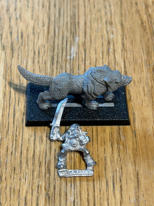 Warhammer fantasy marauder miniatures goblin wolf rider with sword