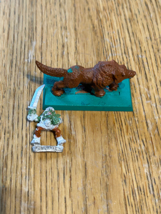Warhammer fantasy marauder miniatures goblin wolf rider with sword