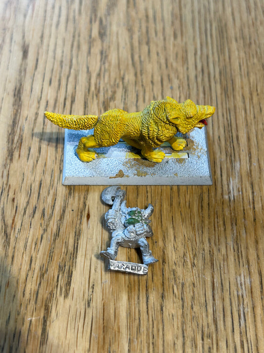 Warhammer fantasy marauder miniatures goblin wolf rider with axe
