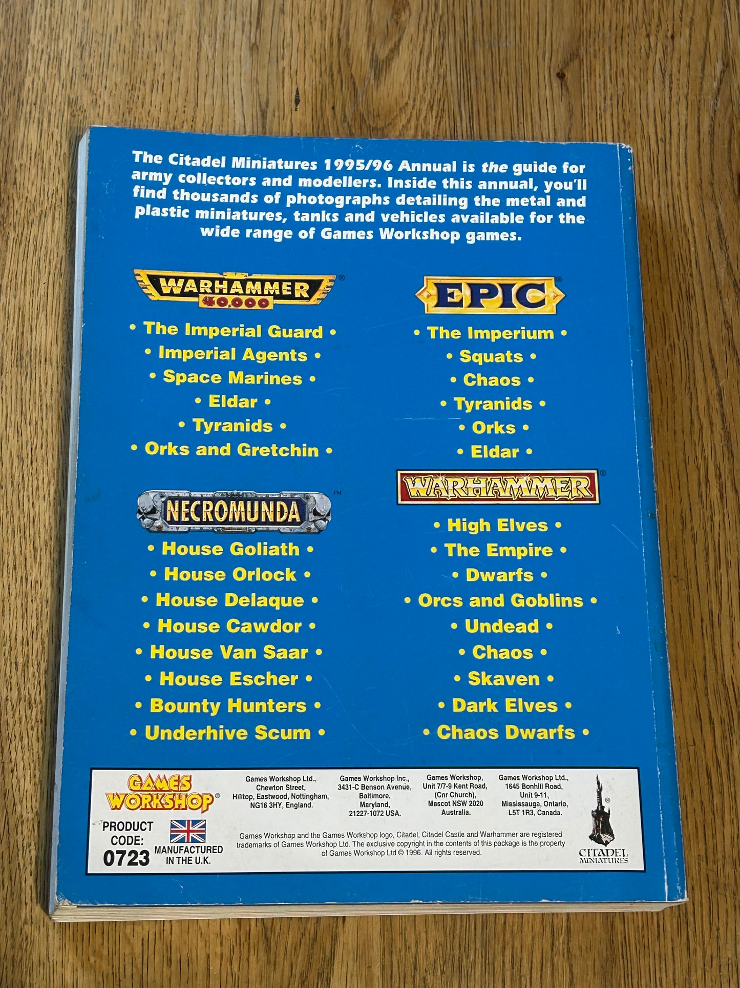 citadel miniatures 1995/6 annual