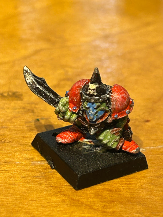 Warhammer Classic Goblin Kev Adams Gobbos goblin with sword and armour (would make a great boss)  Metal 1991