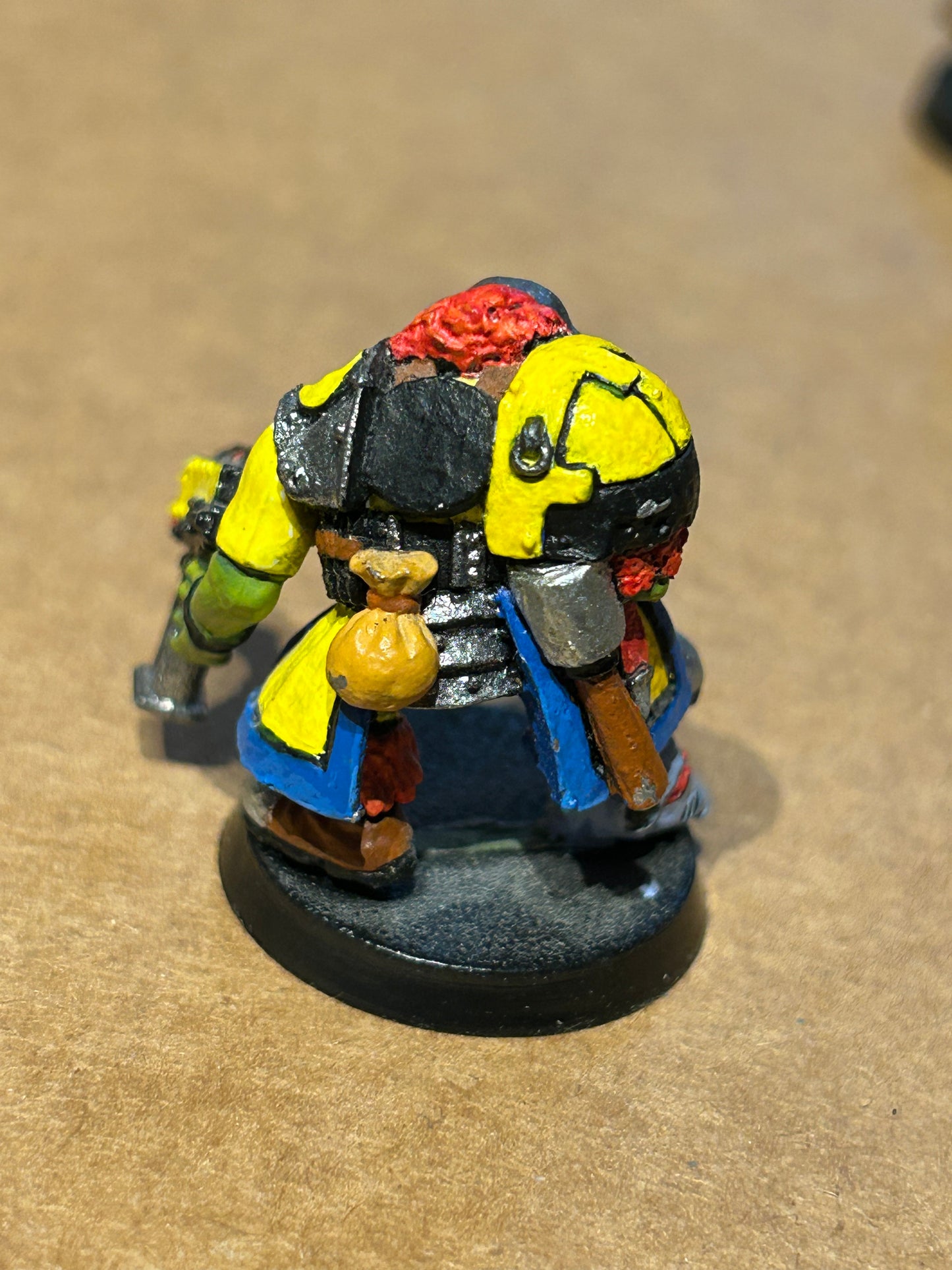 Warhammer 40K - Ork BAD MOON NOB BOSS - METAL 1990 Orks Rogue Trader era (has had helmet glyph removed)