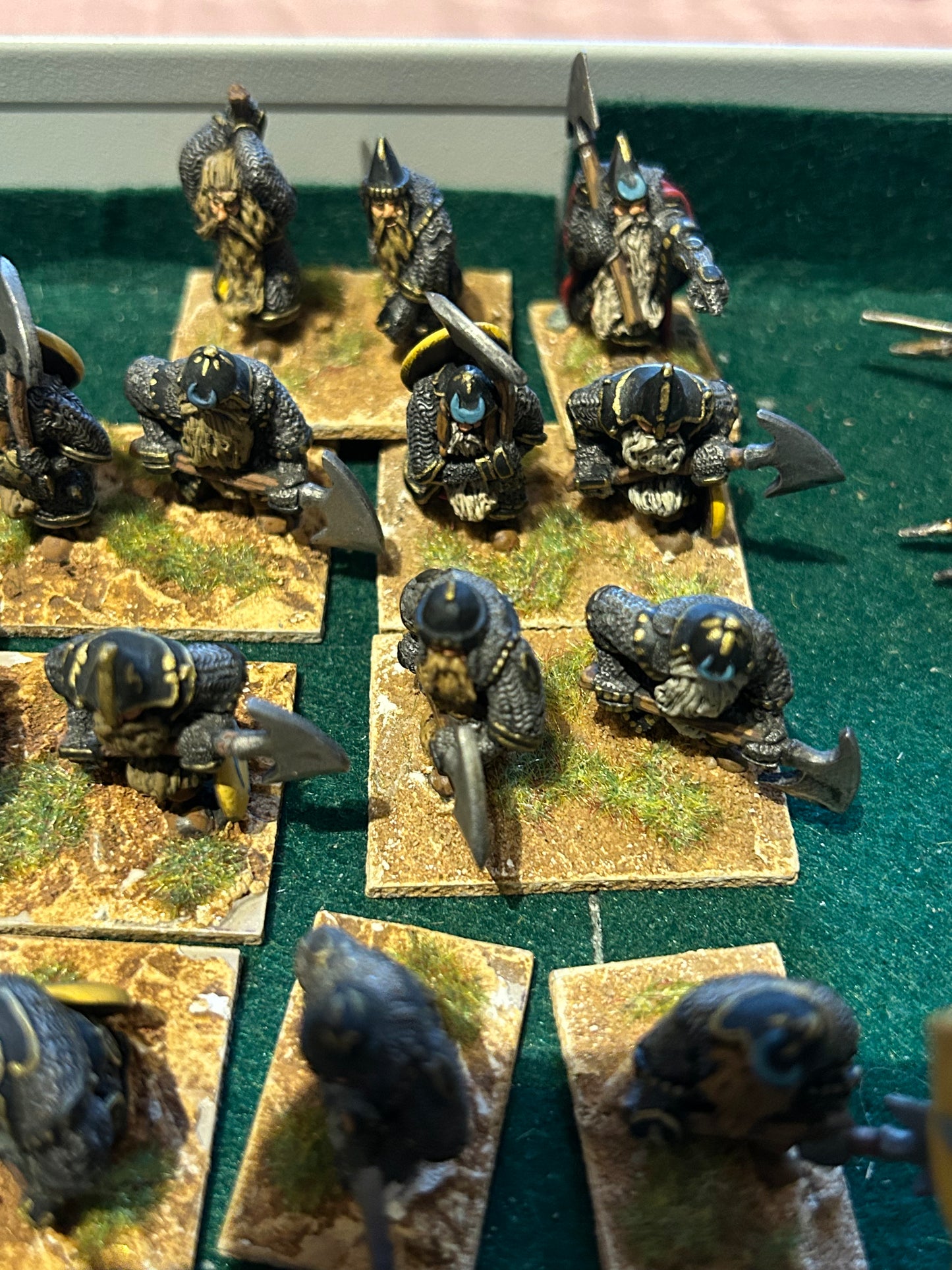 Warhammer fantasy proxy dwarf regiment Nick lund grenadier models fantasy warriors