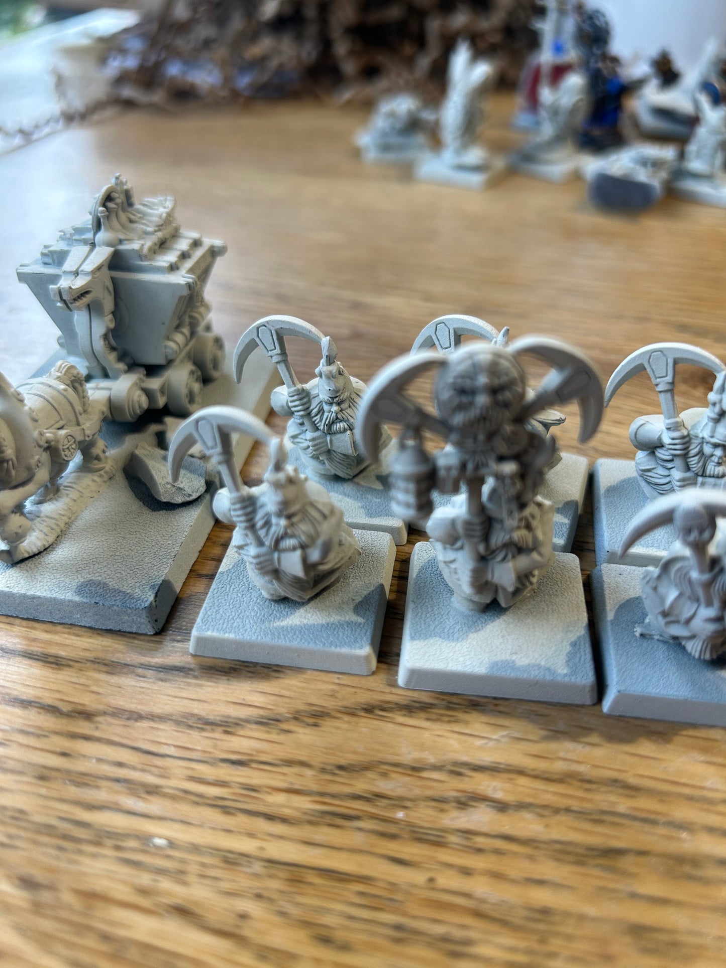 8 Dwarf Miners With command and mine cart From Skull Pass WFB