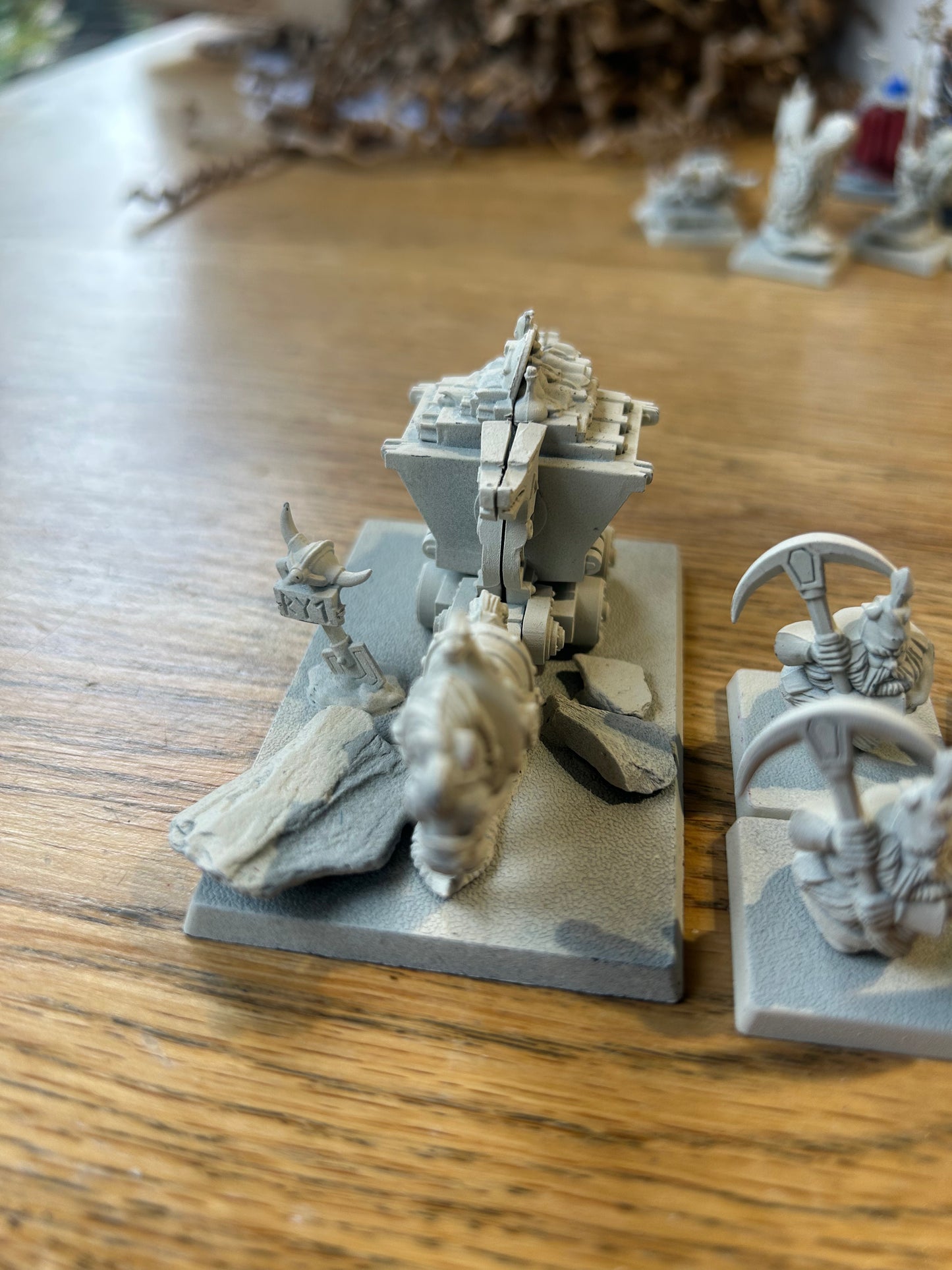 8 Dwarf Miners With command and mine cart From Skull Pass WFB