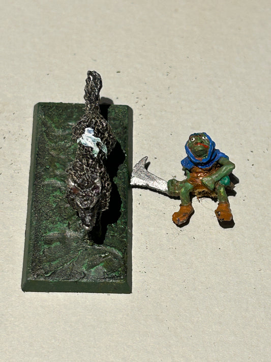 Warhammer fantasy c21 wolf rider gaglob with sword goblins