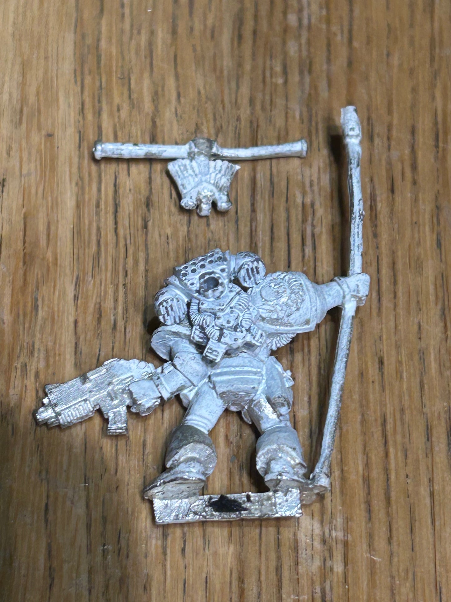 SPACE MARINE COMMAND STANDARD BEARER Metal Marines Army Warhammer 40K 1990s