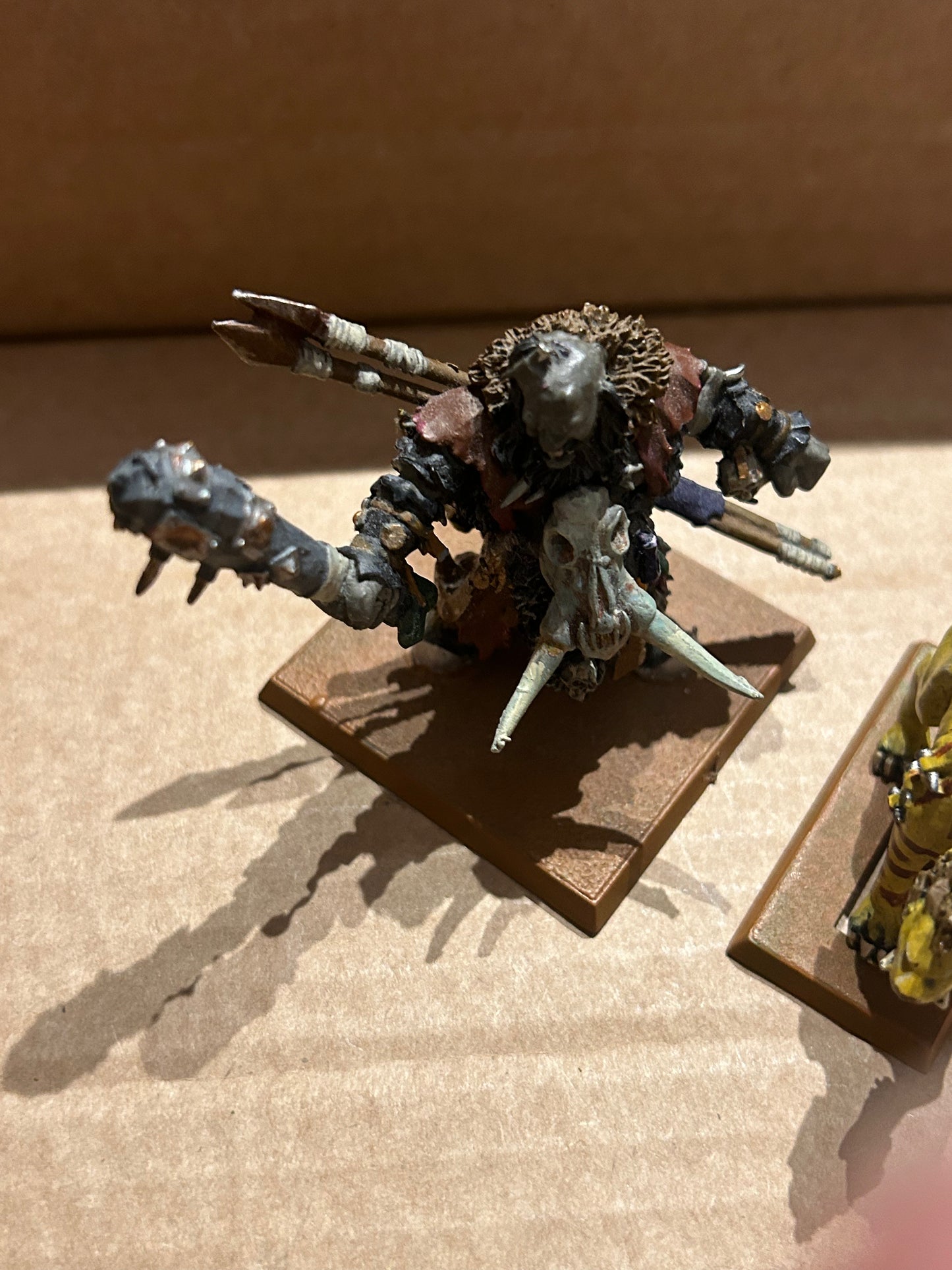 - ogre icebrow hunter with one sabretusk warhammer fantasy metal