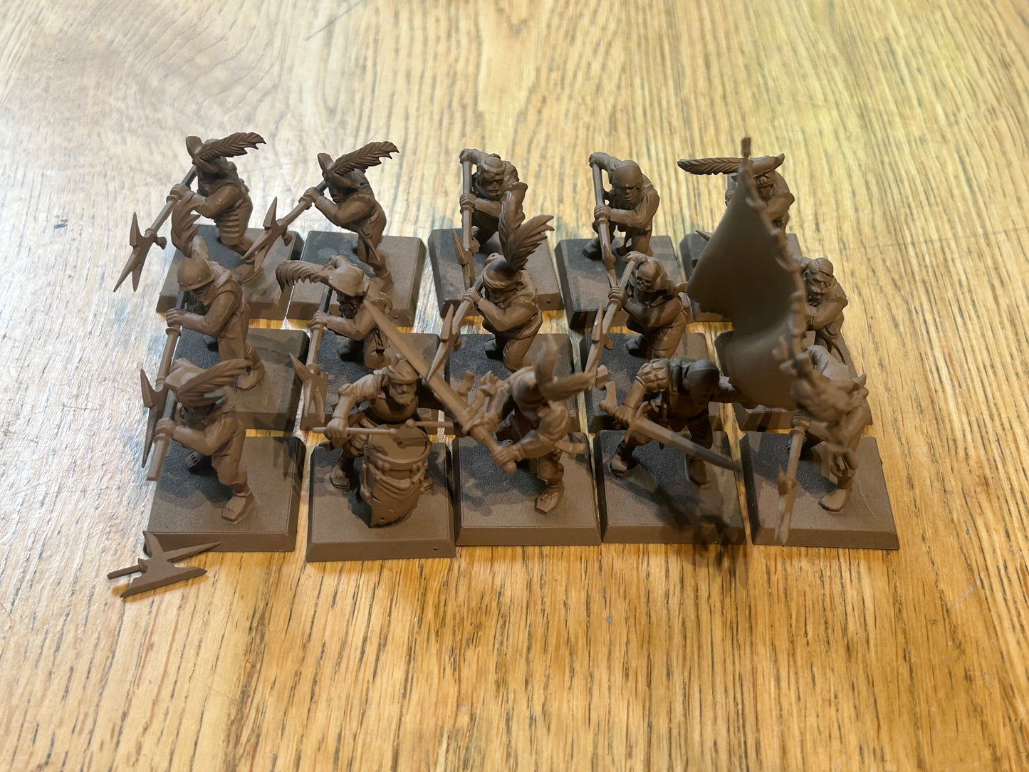 Warhammer fantasy old world empire of man halberdiers regiment (15 halberdiers including full command). One halberd end needs regluing