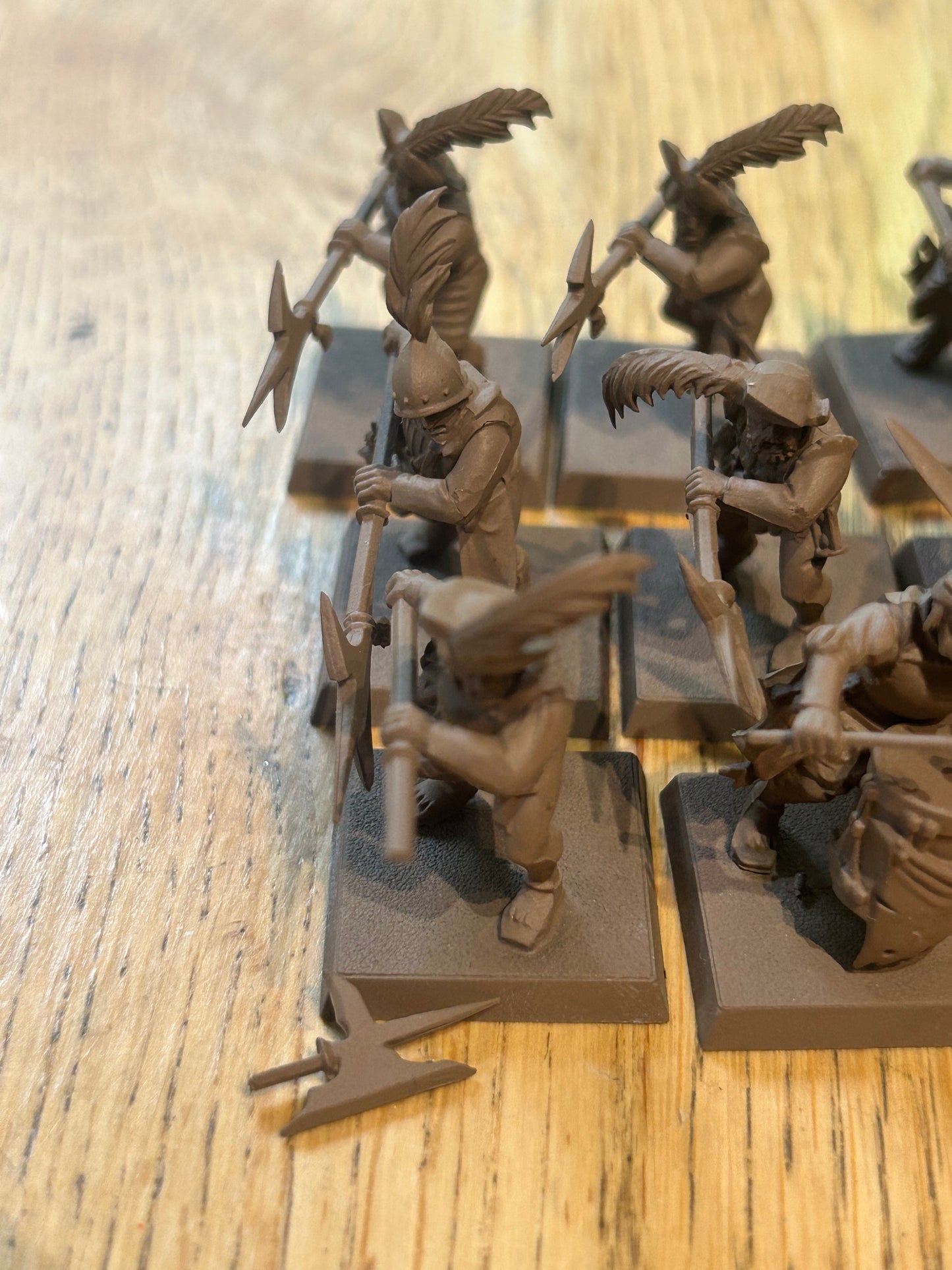 Warhammer fantasy old world empire of man halberdiers regiment (15 halberdiers including full command). One halberd end needs regluing