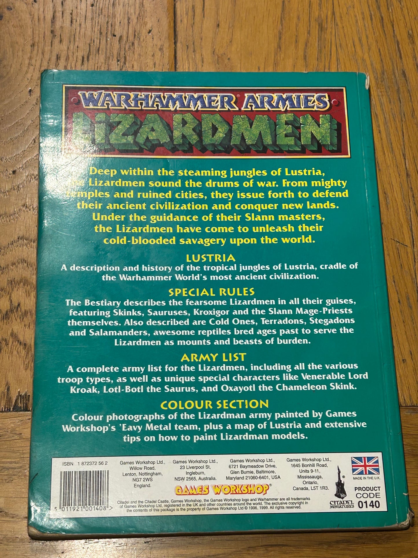 Warhammer Armies: Lizardmen Army Book 1997 5th Edition - Warhammer Fantasy