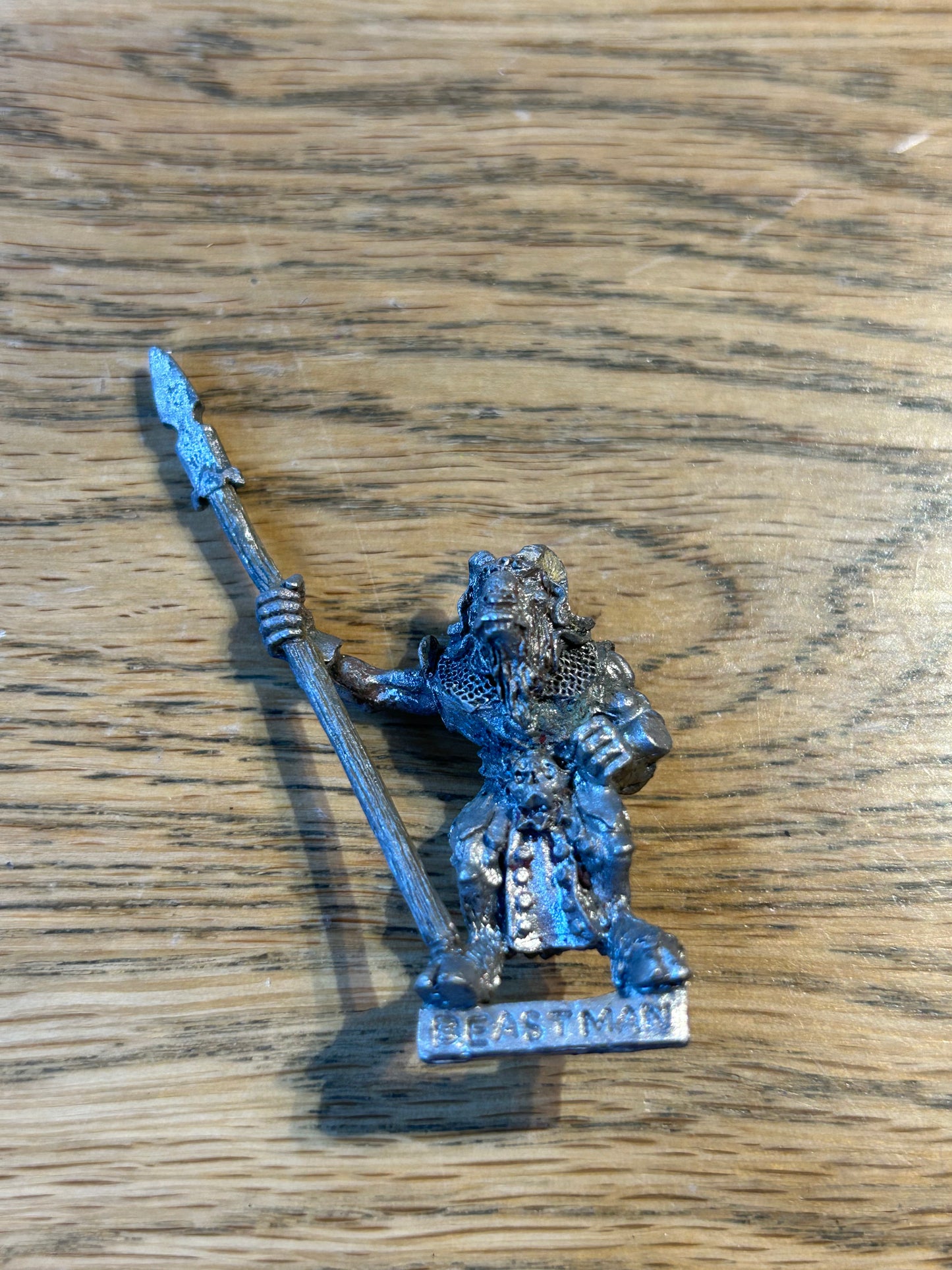 Realm Of Chaos Beastman with spear Bob Olley Metal Citadel 80s Beastmen warhammer fantasy