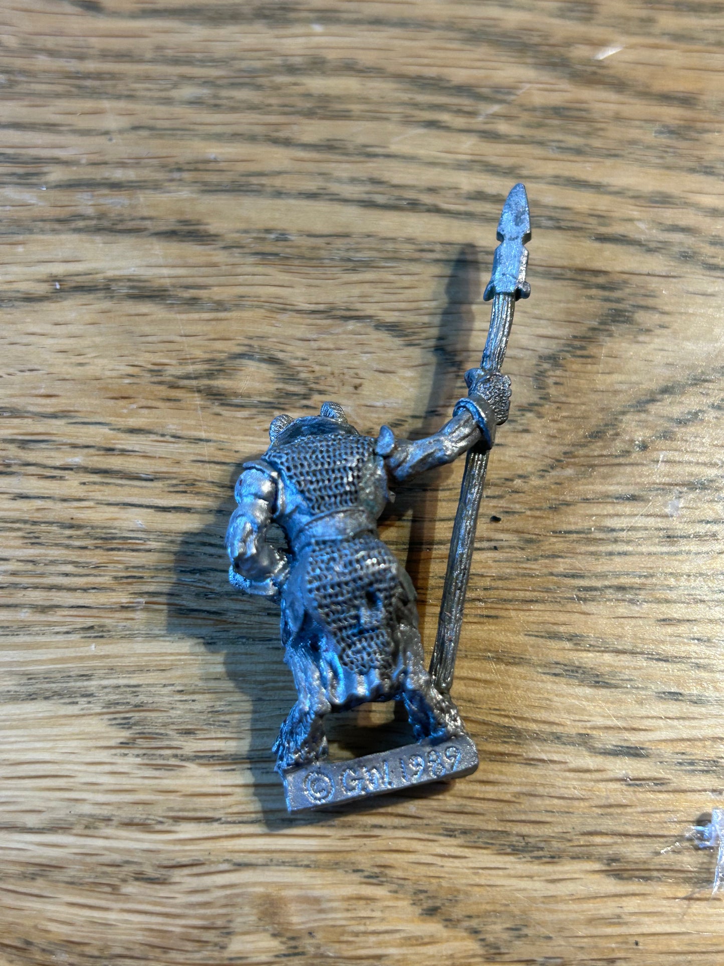 Realm Of Chaos Beastman with spear Bob Olley Metal Citadel 80s Beastmen warhammer fantasy