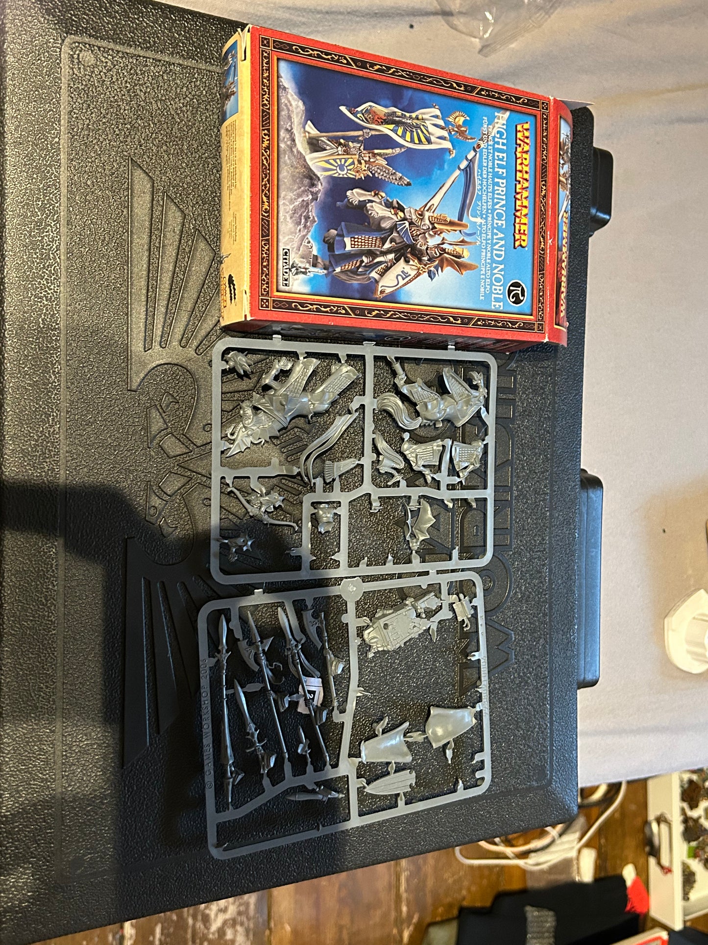 Warhammer fantasy high elf prince on horse on Sprue (Noble with banner has been removed and is not included)